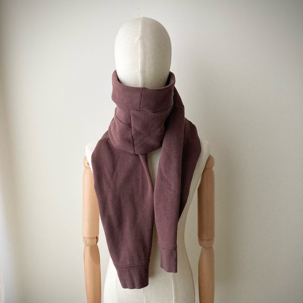 joodito cotton sweatshirt wrap preppy tie scarf weathered burgundy maroon red - Picture 4 of 8